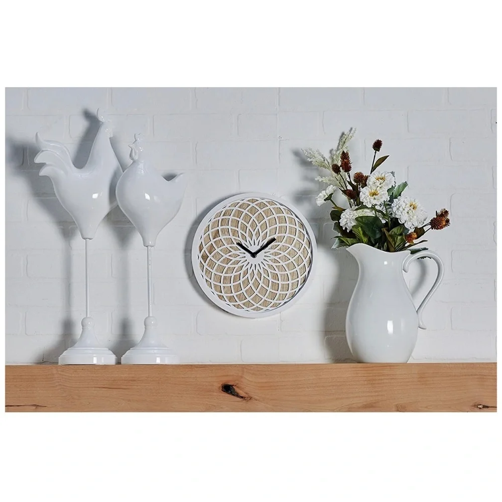 Ornate Wall Clock- White 12 inch - Picture 5 of 6